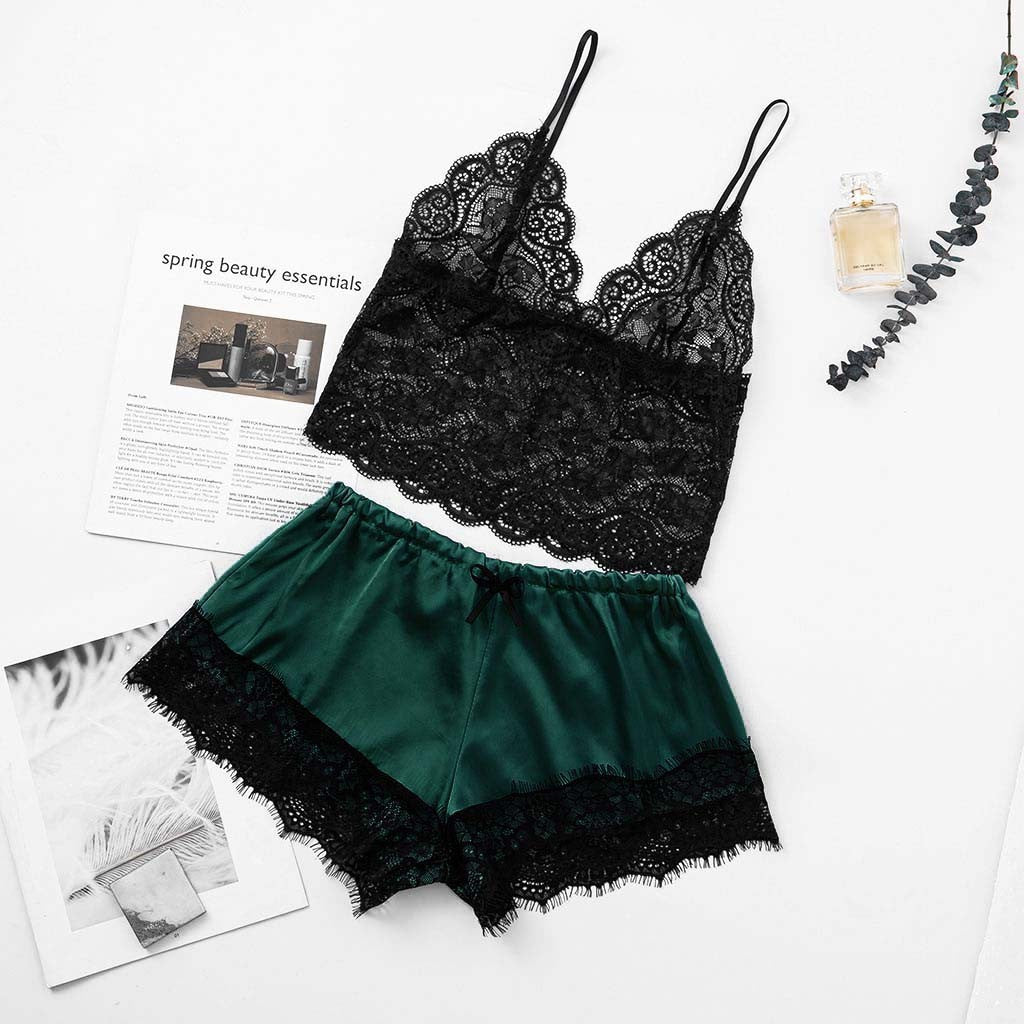 Midnight Charm Sexy Lingerie Lace Home Set