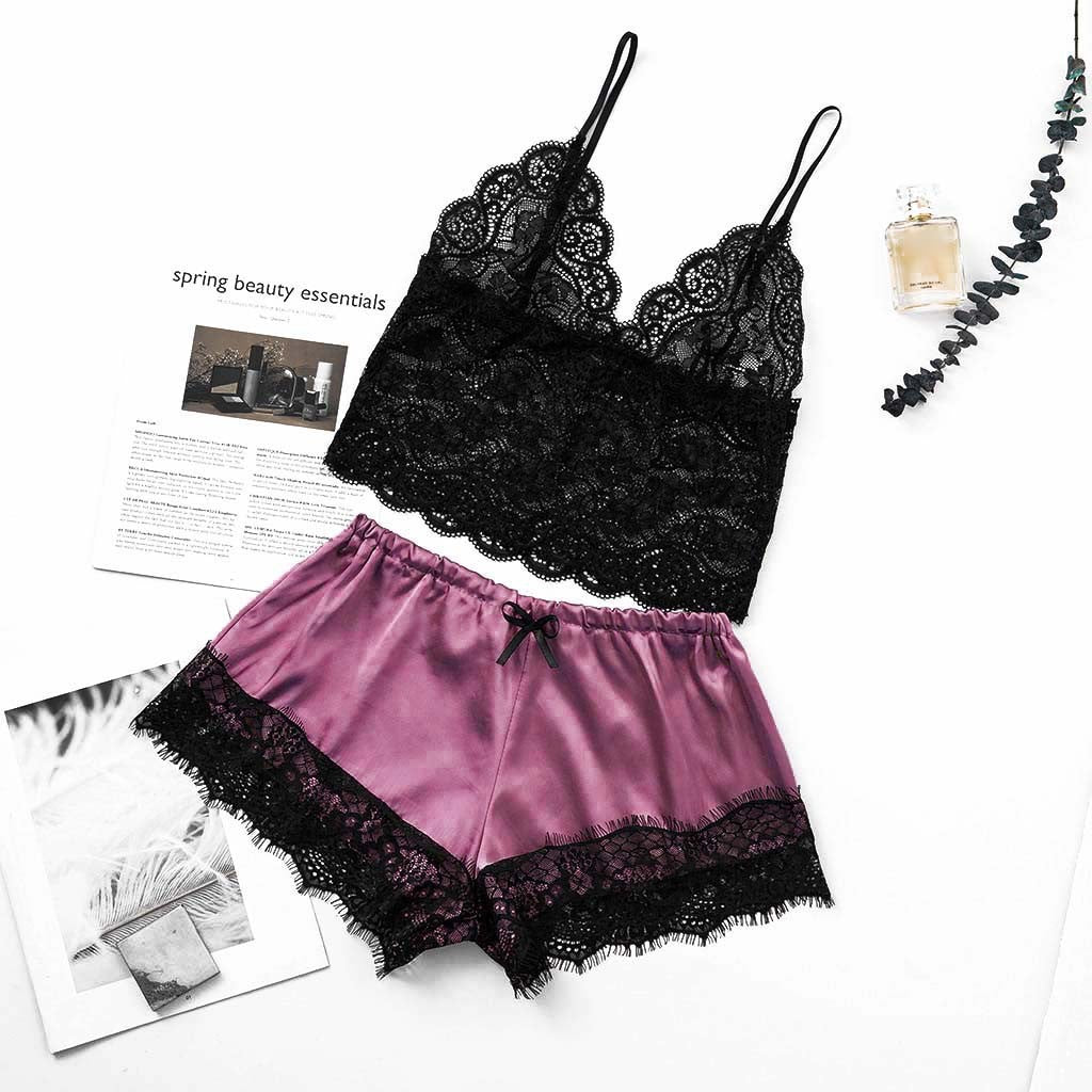 Midnight Charm Sexy Lingerie Lace Home Set