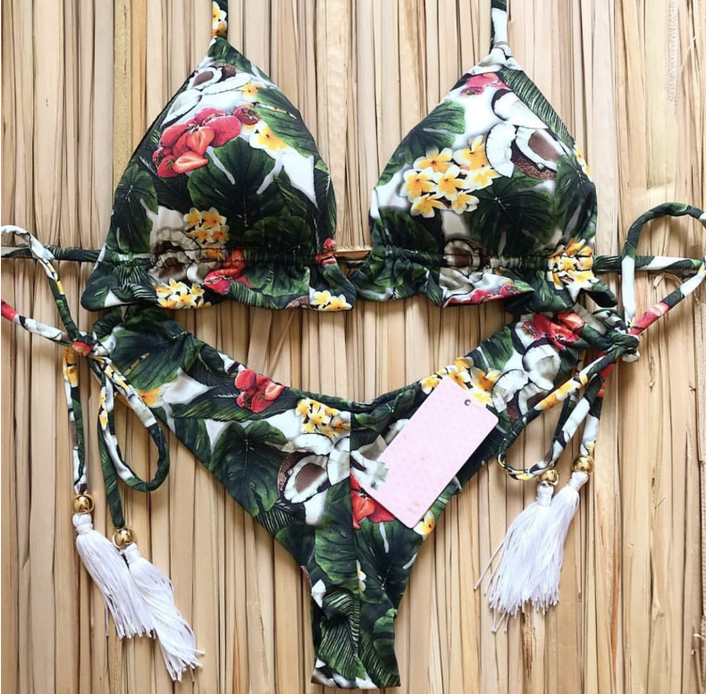 Printed strap bikini