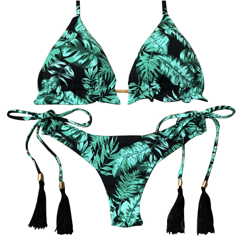 Printed strap bikini