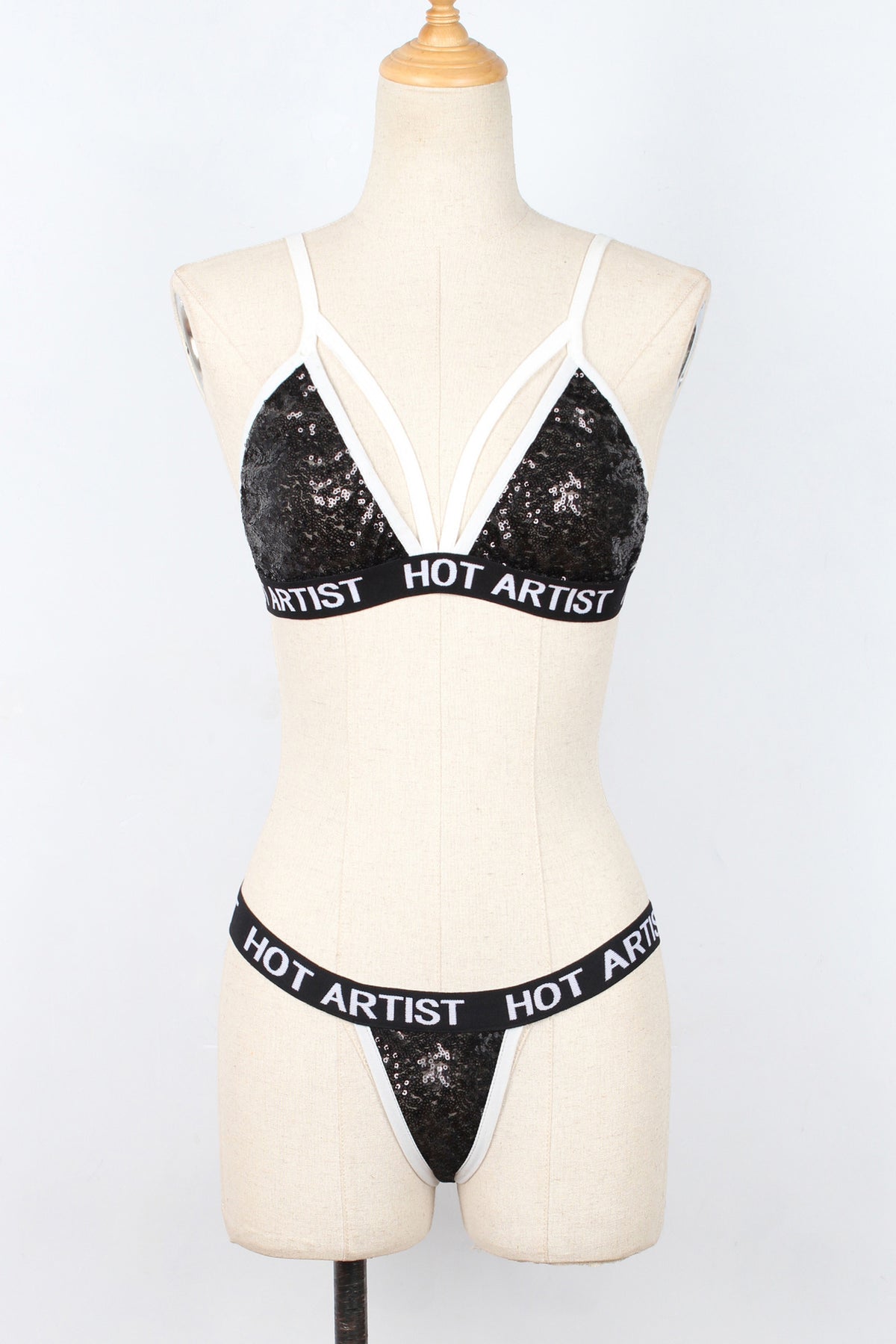 Ladies Fashion Sequin Lingerie Bikini Set - Peek A Boo Undies