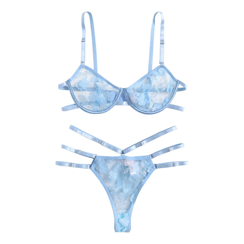 Erotic Lingerie Suit Ladies Sky Blue