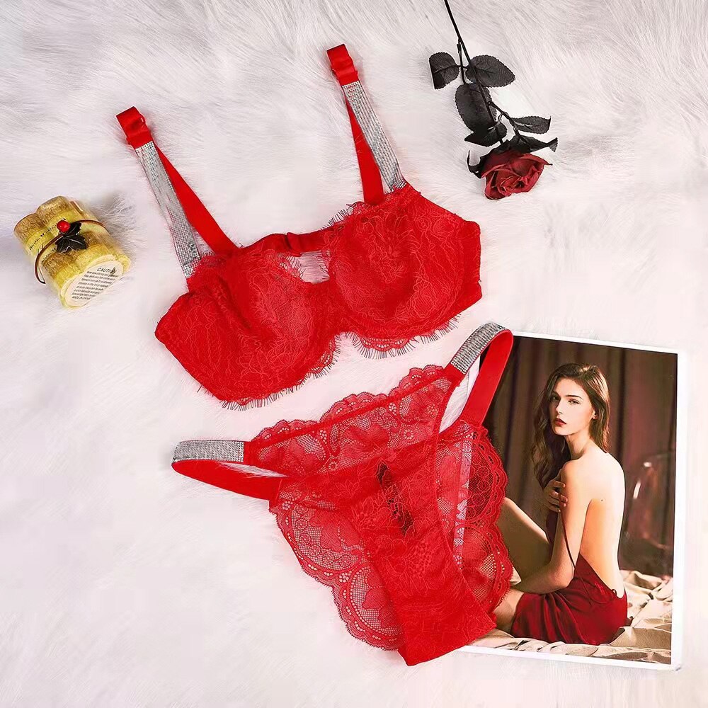 Wholesale Lingerie Set Sexy Luxury Rhinestone Push Up Lingerie Plus Size Women Lingerie Bra Set Sexy Lingerie Set sexy lingerie